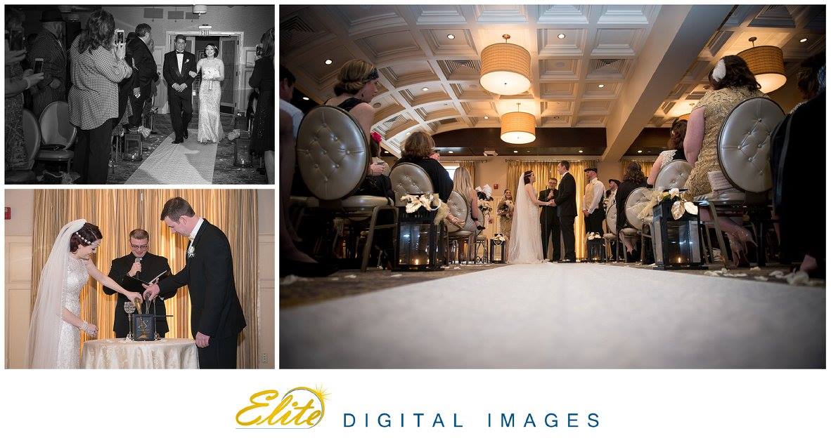 It may look like Jessica and Robert were married by a reverend but their friend Nick got into his role as officiant so much he wore a black shirt and collar.