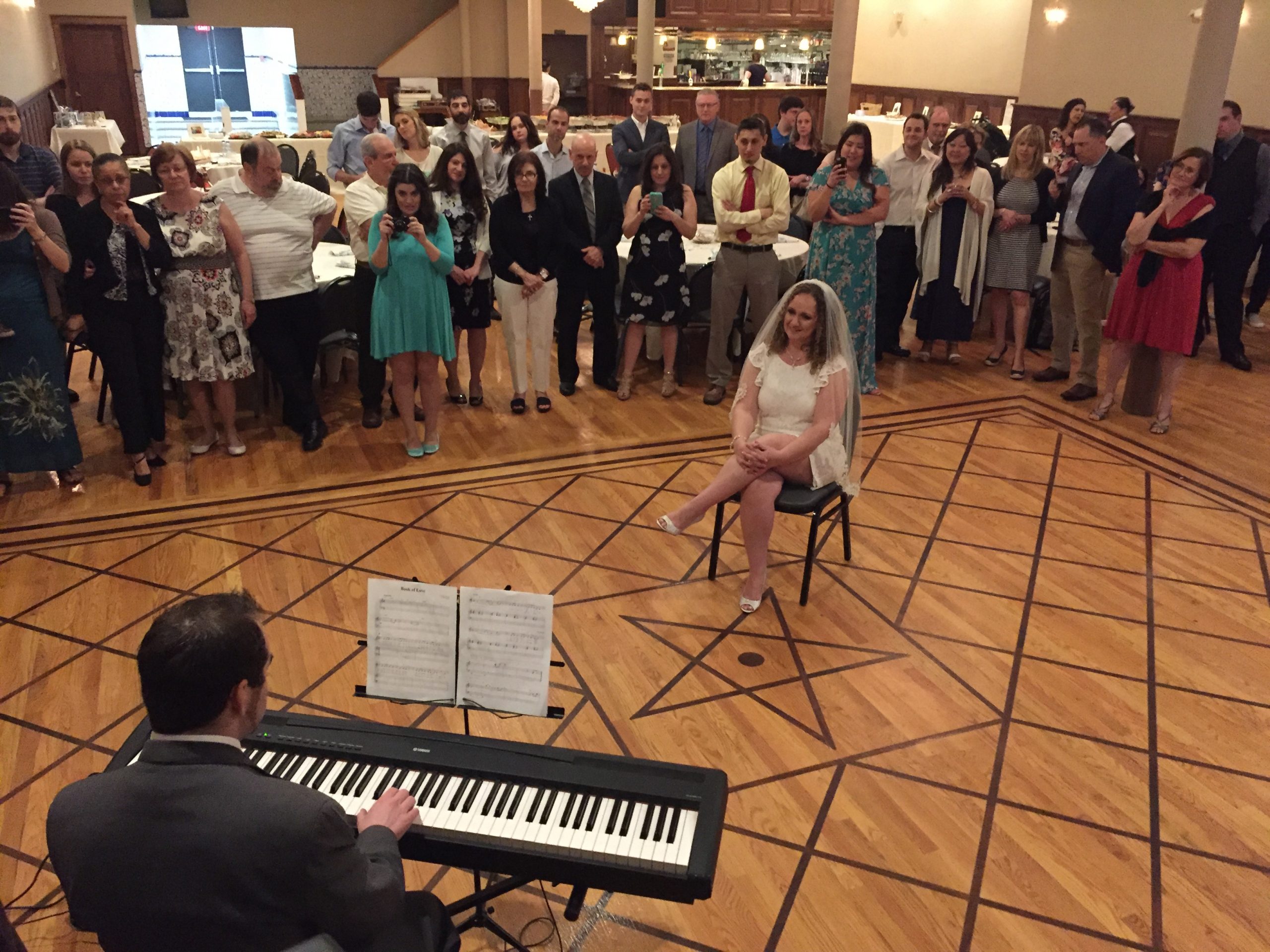 My view from the stage as Adam played and sang "Book of Love"