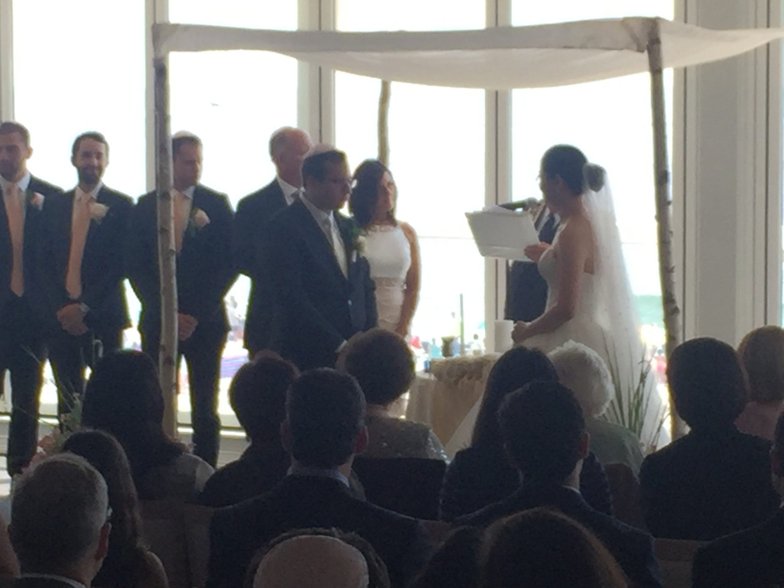 A shot from my iPhone of Brad and Sophie's ceremony