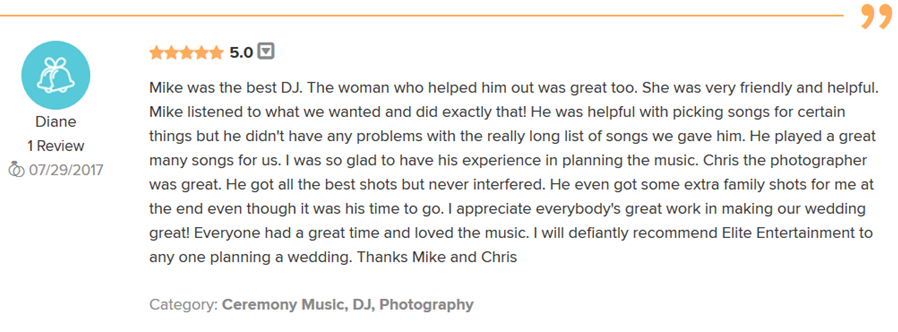 EliteEntertainment_WeddingWireReview_MikeWalter_NJWedding