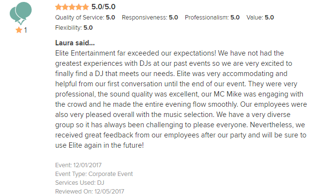 EliteEntertainment_WeddingWireReview_NJWedding_MikeWalter 2017 12-1-17