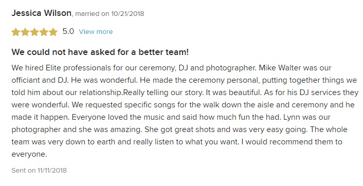 EliteEntertainment_WeddingWireReview_NJWedding_MikeWalter 2018 10-21-18