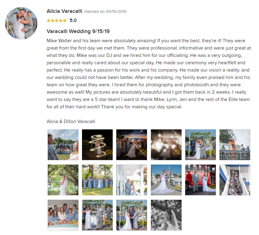EliteEntertainment_WeddingWireReview_NJWedding_MikeWalter 2019 09-15-2019